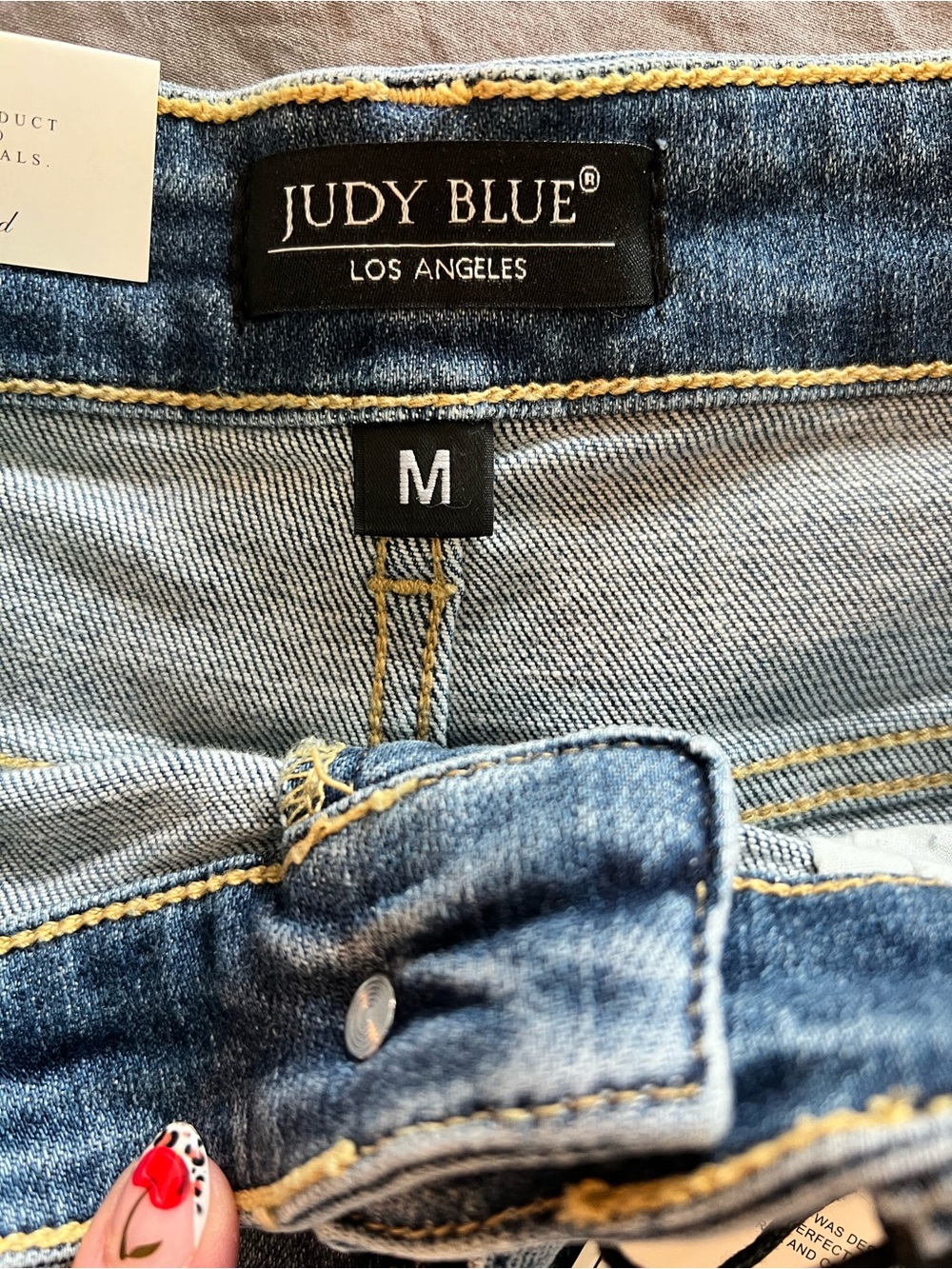 Judy Blue 🩵Mid Rise 🩵Distressed Blue Denim Women’s Shorts - Picture 4 of 6